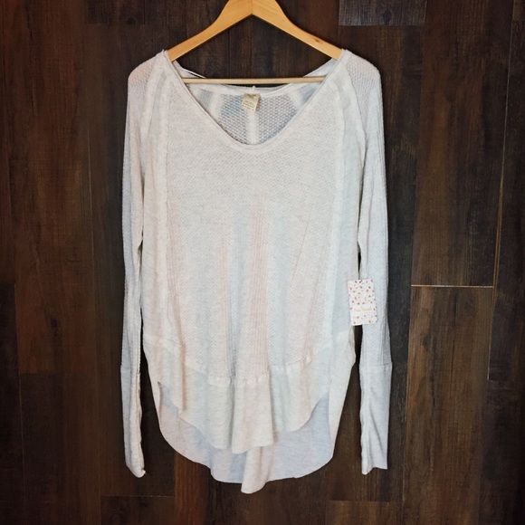 Free People Tops - NWT Free People White Long Sleeve Oversize Top 451